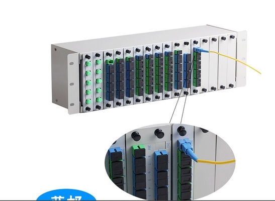 1x2 1x4 1x8 16 슬롯 광섬유 PLC LGX 스플리터 차시 3U 19 &quot;레크 마운트