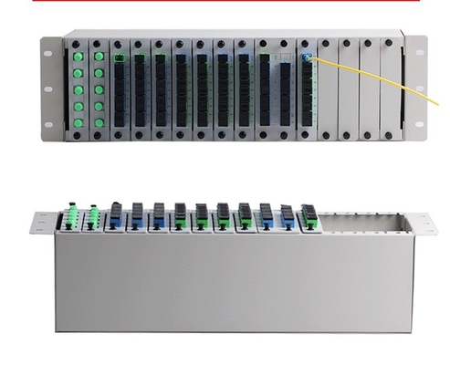 1x2 1x4 1x8 16 슬롯 광섬유 PLC LGX 스플리터 차시 3U 19 &quot;레크 마운트