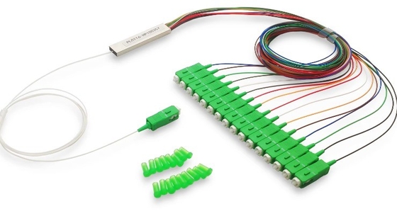 FTTH 마이크로 스틸 튜브 타입 1x16 SC APC 광섬유 Plc FAT 및 FTD를 위한 스플리터